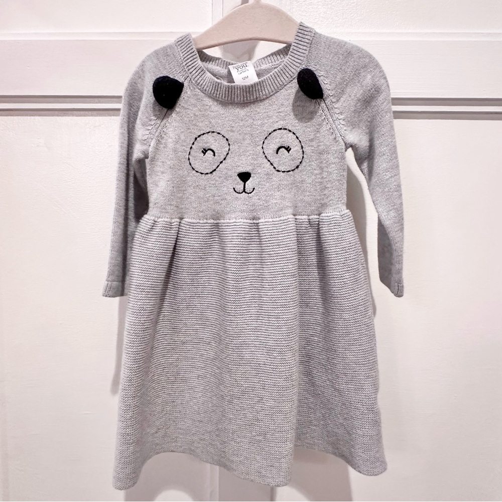 Carter’s 18M Gray Panda Sweater Dress